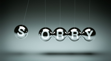 Newton's cradle with sorry