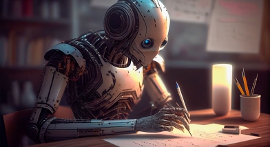 ai robot writing English