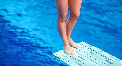 Girl on springboard