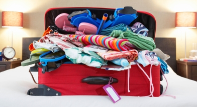 Overpacked suitcase