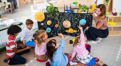 Year 1 children in activity area