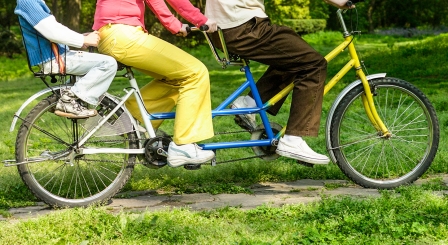 Tandem bike merging