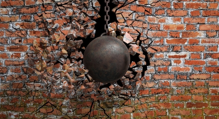 Wrecking ball wall