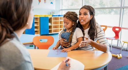 Parent teacher arguing