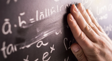 Wiping chalk equations off board