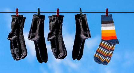 Socks on washing line