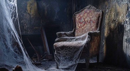 Dusty chair cobwebs