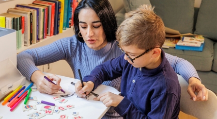 Child with teacher 