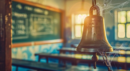 School bell with cobwebs