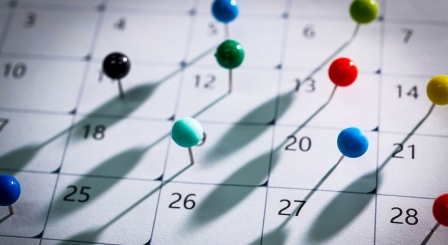 Calendar pins days of month