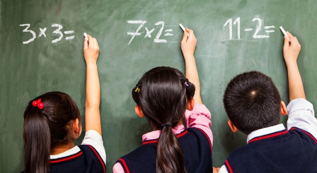 Three Chinese pupils sums maths