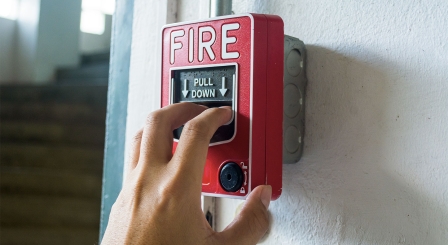 Setting off fire alarm