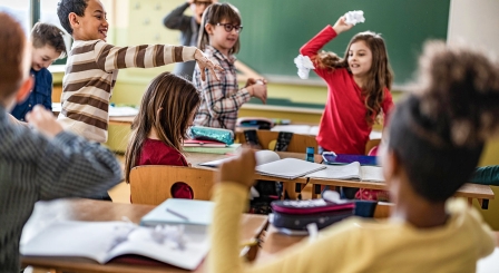 Primary children misbehaving