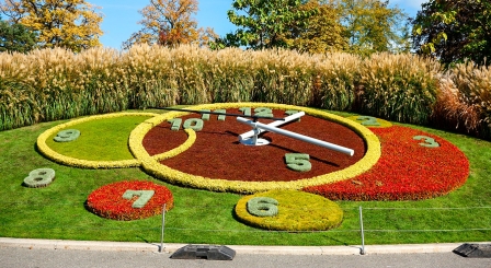Flower clock in Geneva