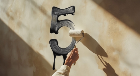 Number 5 being painted