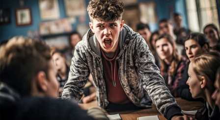Student confronting teacher