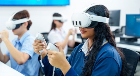 Girl with VR headset