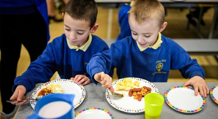 Breakfast club two boys eating
