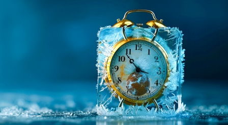 Clock frozen in ice Class contact time