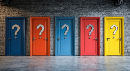 Five questions marks five doors leadership