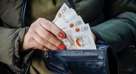 Banknotes in purse