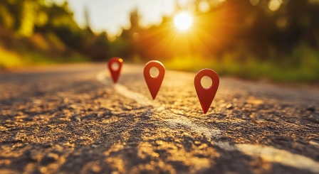 Road map markers