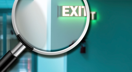 Magnifying glass with exit