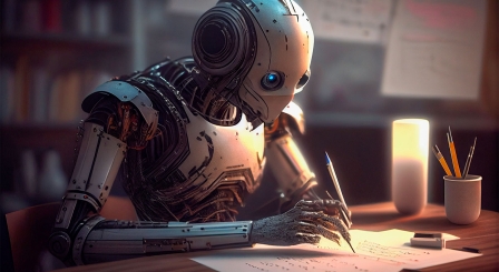 ai robot writing English