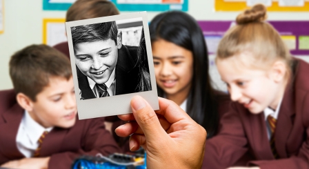 Polaroid picture of pupil's head