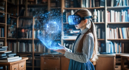 pupil with VR set ai
