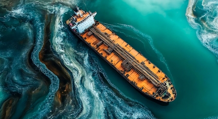 Oil tanker leak