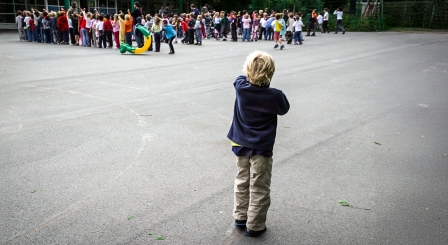 Child alone in playground