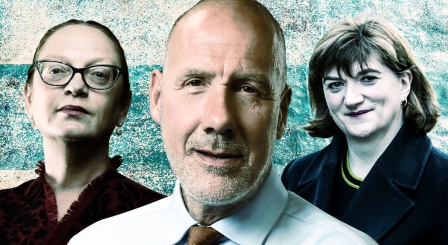 Leora Cruddas, Geoff Barton and Baroness Nicky Morgan