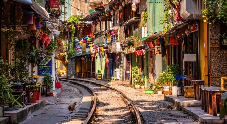 Train street in Vietnam