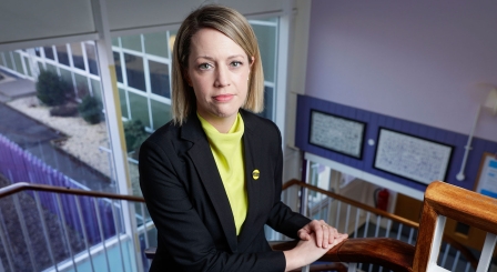 Jenny Gilruth on stairs