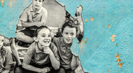 Classroom with flakey paint