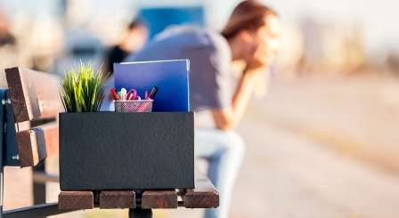 Box of belongings from job loss