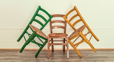 Three chairs together