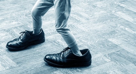 Child in grown up shoes