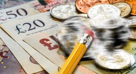 Pencil erasing money