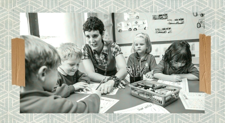 Primary classroom with teacher