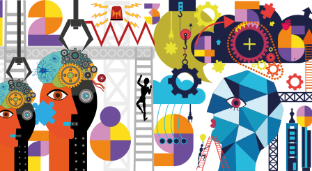 Illustration of shapes and numbers