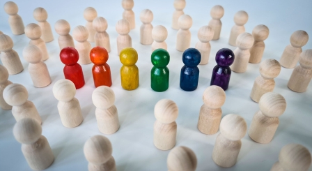 Rainbow coloured pegs