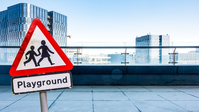 Rooftop playground sign