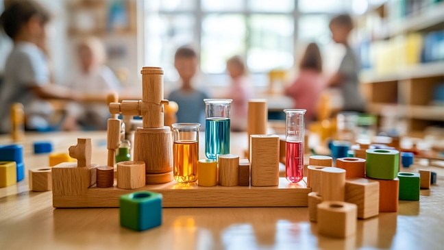 Test tubes with building blocks