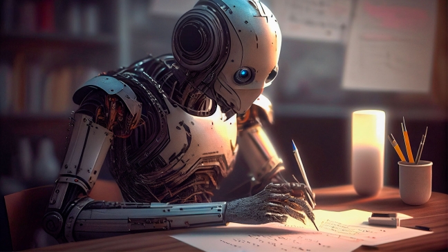 ai robot writing English