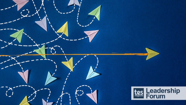 Paper arrow going forward