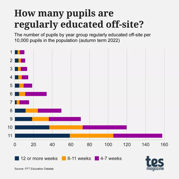 How many school pupils are regularly educated off-site?