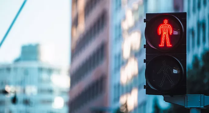 Stopped in tracks Pedestrian crossing