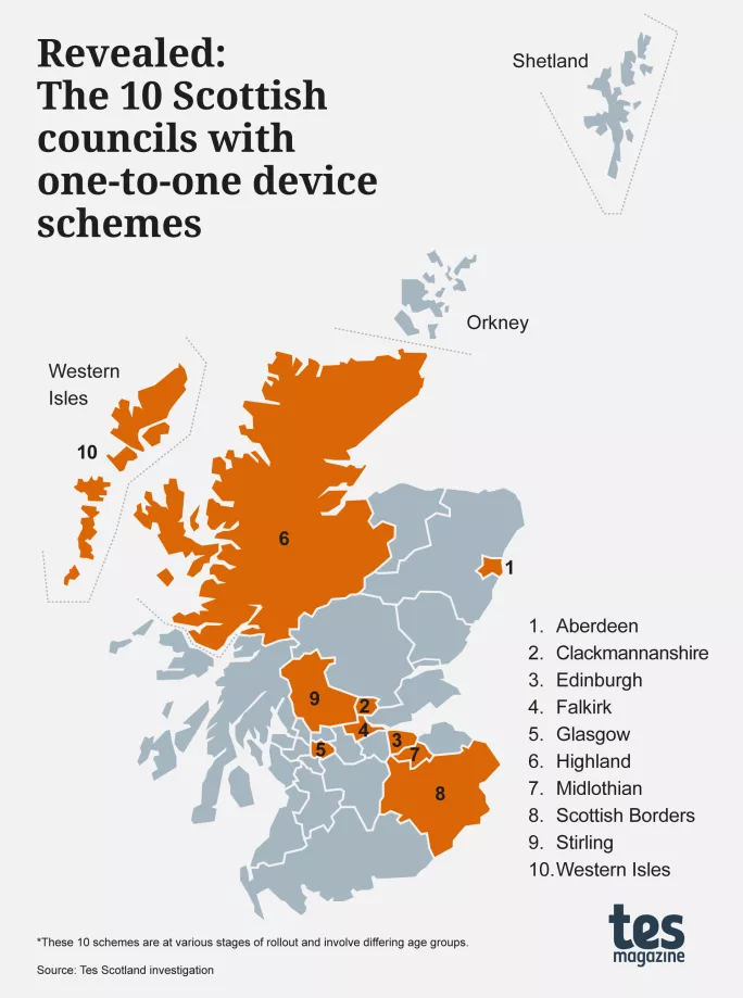 Revealed: where in Scotland do all pupils receive mobile devices?